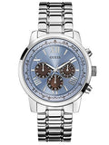 Guess Horizon Chronograph Quartz Blue Dial Silver Steel Strap Watch for Men - W0379G6 Buy Now By Guess