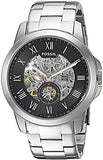 Fossil Grant Skeleton Black Dial Silver Steel Strap Watch for Men - ME3055 Buy Now By Fossil