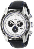 Versace V-Ray Quartz Silver Dial Black Leather Strap Watch for Men - VDB010014 Buy Now By Versace
