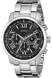 Guess Horizon Chronograph Quartz Black Dial Silver Steel Strap Watch For Men - W0379G1 Buy Now By Guess