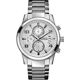 Guess Exec Quartz Silver Dial Silver Steel Strap Watch for Men - W0075G3 Buy Now By Guess