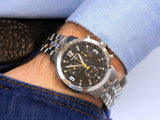 Tissot PRC 200 Chronograph Black Dial Silver Steel Strap Watch For Men - T114.417.11.057.00 Buy Now By Tissot