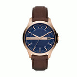 Armani Exchange Hampton Chronograph Blue Dial Brown Leather Strap Watch For Men - AX2172 Buy Now By Armani Exchange