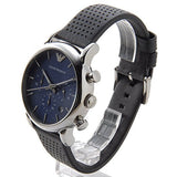 Emporio Armani Luigi Chronograph Blue Dial Black Leather Strap Watch For Men - AR1736 Buy Now By Emporio Armani