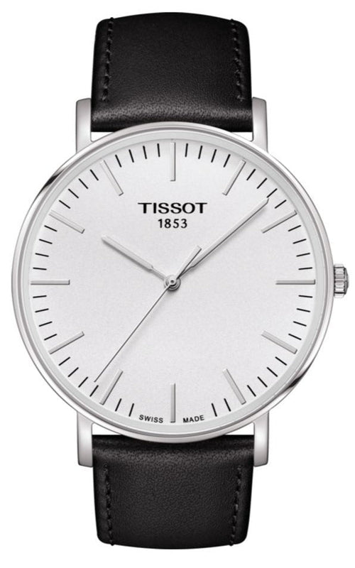 Tissot T Classic Everytime Large White Dial Black Leather Strap Watch For Men - T109.610.16.031.00 Buy Now By Tissot