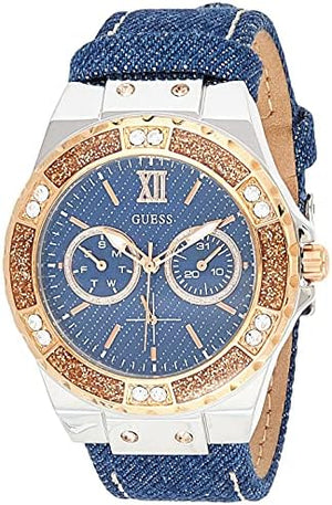 Guess Limelight Quartz Analog Blue Dial Blue Denim Strap Watch For Women - W0775l10 Buy Now By Guess
