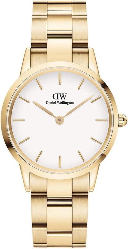 Daniel Wellington Iconic Link White Dial Gold Steel Strap Watch For Men - DW00100343 Buy Now By Daniel Wellington