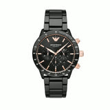 Emporio Armani Mario Ceramic Chronograph Black Dial Black Steel Strap Watch For Men - AR70002 Buy Now By Emporio Armani