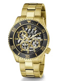 Guess Axle Multifunction Black Dial Gold Steel Strap Watch For Men - GW0488G2 Buy Now By Guess