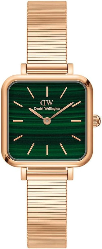 Daniel Wellington Quadro Studio Green Dial Rose Gold Mesh Strap Watch For Women - DW00100520 Buy Now By Daniel Wellington