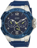 Guess Genesis Multi Function Analog Blue Dial Blue Rubber Strap Watch For Men - W1254G1 Buy Now By Guess
