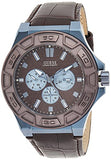 Guess Force Quartz Brown Dial Brown Leather Strap Watch For Men - W0674G5 Buy Now By Guess