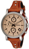 Fossil Original Boyfriend Sport Chronograph Beige Dial Brown Leather Strap Watch for Women - ES4046 Buy Now By Fossil