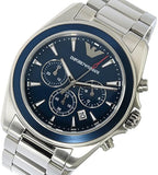 Emporio Armani Sportivo Chronograph Blue Dial Silver Steel Strap Watch For Men - AR6091 Buy Now By Emporio Armani