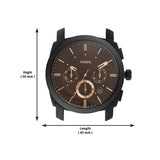 Fossil Machine Chronograph Black Dial Black Leather Strap Watch for Men - FS5586 Buy Now By Fossil