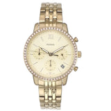 Fossil Neutra Chronograph Gold Dial Gold Steel Strap Watch for Women - ES5219 Buy Now By Fossil