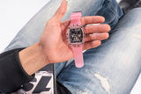 Guess Sporting Black Dial Pink Rubber Strap Watch for Men - GW0032G1 Buy Now By Guess