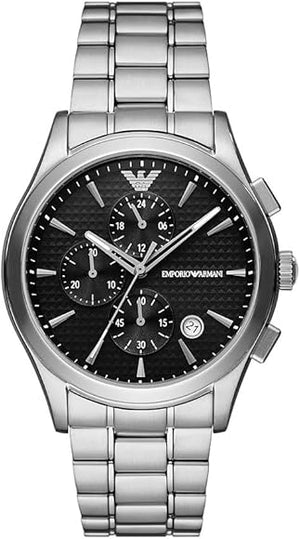 Emporio Armani Paolo Chronograph Black Dial Silver Steel Strap Watch For Men - AR11602 Buy Now By Emporio Armani