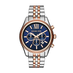 Michael Kors Lexington Blue Dial Two Tone Steel Strap Watch for Men - MK8412 Buy Now By Michael Kors