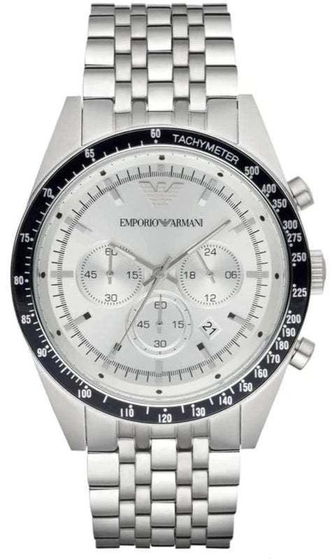 Emporio Armani Sportivo Chronograph Silver Dial Silver Steel Strap Watch For Men - AR6073 Buy Now By Emporio Armani