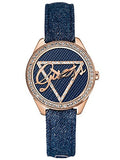 Guess Little Flirt Quartz Blue Dial Blue Leather Strap Watch For Women - W0456L6 Buy Now By Guess