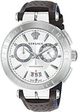 Versace Aion Chronograph White Dial Brown Leather Strap Watch for Men - VBR010017 Buy Now By Versace