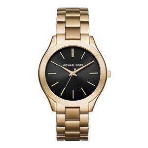 Michael Kors Runway Black Dial Gold Steel Strap Watch for Women - MK3478 Buy Now By Michael Kors