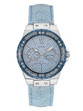 Guess Limelight Quartz Blue Dial Blue Leather Strap Watch For Men - W0775l1 Buy Now By Guess