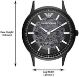 Emporio Armani Meccanico Automatic Black Dial Black Leather Strap Watch For Men - AR60042 Buy Now By Emporio Armani