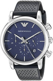Emporio Armani Luigi Chronograph Blue Dial Black Leather Strap Watch For Men - AR1736 Buy Now By Emporio Armani