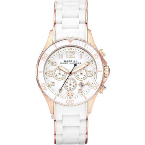 Marc Jacobs Rock Chronograph White Dial White Silicone Strap Watch for Women - MBM2547 Buy Now By Marc Jacobs