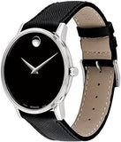 Movado Museum Classic Black Dial Black Leather Strap Watch for Men - 0607194 Buy Now By Movado