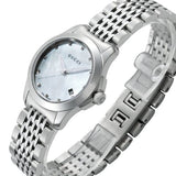 Gucci G Timeless Diamonds Mother of Pearl Dial Silver Steel Strap Watch For Women - YA126504 Buy Now By Gucci