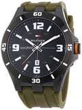 Tommy Hilfiger Drew Black Dial Green Rubber Strap Watch for Men - 1791065 Buy Now By Tommy Hilfiger