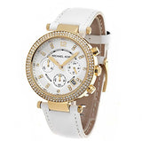 Michael Kors Parker White Dial with Diamonds White Leather Strap Watch for Women - MK2290 Buy Now By Michael Kors