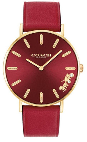 Coach Perry Red Dial Red Leather Strap Watch for Women - 14503867 Buy Now By Coach