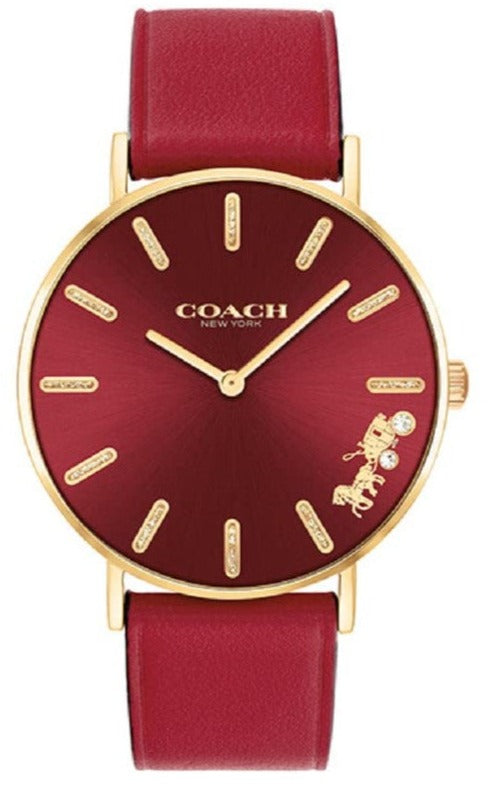 Coach Perry Red Dial Red Leather Strap Watch for Women - 14503867 Buy Now By Coach