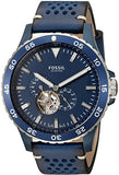 Fossil Crewmaster Sports Automatic Blue Dial Blue Leather Strap Watch for Men - ME3149 Buy Now By Fossil
