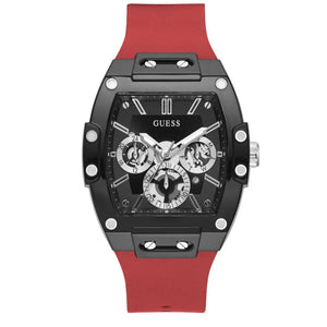 Guess Phoenix Multifunction Black Dial Red Rubber Strap Watch for Men - GW0203G4 Buy Now By Guess