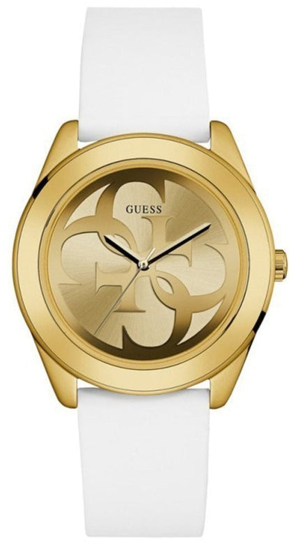 Guess G-Twist Gold Dial White Rubber Strap Watch for Women - W0911L7 Buy Now By Guess