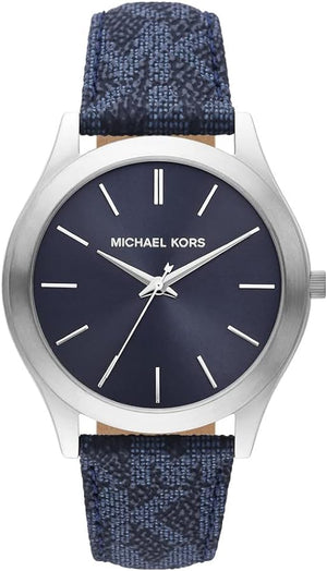 Michael Kors Slim Runway Analog Blue Dial Blue Leather Strap Watch For Men - MK8907 Buy Now By Michael Kors