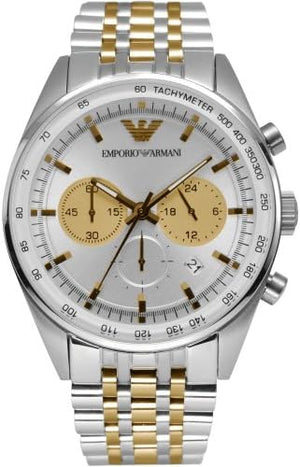 Emporio Armani Sportivo Chronograph Silver Dial Two Tone Steel Strap Watch For Men - AR5999 Buy Now By Emporio Armani
