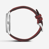 Gucci G Timeless Automatic Silver Dial Red Leather Strap Watch For Men - YA126346 Buy Now By Gucci