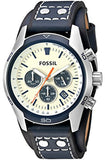 Fossil Coachman Chronograph White Dial Blue Leather Strap Watch for Men - CH3051 Buy Now By Fossil