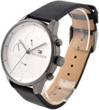 Tommy Hilfiger Lexor Silver Dial Black Leather Strap Watch For Men - 1791489 Buy Now By Tommy Hilfiger