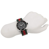 Gucci Dive Black Dial Red & Green Nylon Strap Watch For Men - YA136209 Buy Now By Gucci