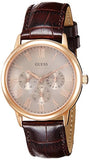 Guess Wafer Quartz Beige Dial Brown Leather Strap Watch For Men - W0496G1 Buy Now By Guess