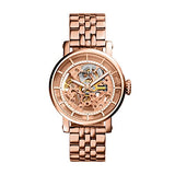 Fossil Boyfriend Automatic Skeleton Rose Gold Dial Rose Gold Steel Strap Watch for Women - ME3065 Buy Now By Fossil