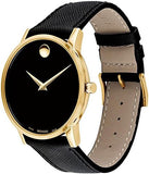 Movado Museum Classic Quartz Black Dial Black Leather Strap Watch for Men - 0607195 Buy Now By Movado