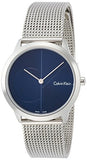 Calvin Klein Minimal Blue Dial Silver Mesh Bracelet Watch for Women - K3M2212N Buy Now By Calvin Klein